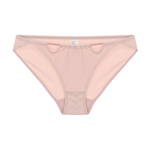 Nahtlose hellrosa Low-Waist Bikini-Unterwäsche mit weichem Nylonstoff und Ausschnitten
