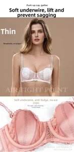 Détail du soutien-gorge en dentelle avec armatures souples et bonnets en oreilles de lapin
