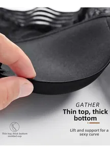 Detail of black push-up bra cup featuring a thick padded interior for a lifted silhouette