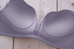 Close-up of seamless push-up bra lining with breathable mesh and lifting texture
