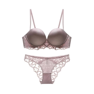 Soutien-Gorge Et Culotte Sexy En Dentelle Française Respirant Dos En U Lingerie Pour Femmes Motif Floral Push Up Sous-Vêtements