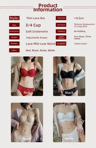 Guida alle taglie dettagliata per set lingerie in pizzo francese con reggiseno morbido