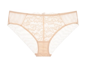 Detailansicht der Damen-Spitzenslip mit floralem Muster und Baumwollfutter