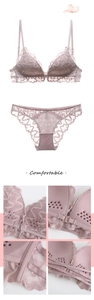 Détail de l'ensemble lingerie avec fermeture avant et doublure bonnet alvéolée