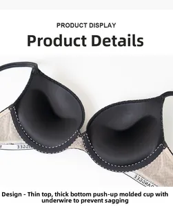 Dettaglio della coppa del reggiseno push-up con imbottitura spessa e ferretto di supporto
