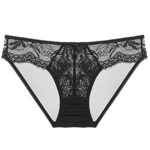Sexy Franse Stijl Dames Kant Onderbroeken Ultradunne Bloemenborduurwerk Slips Met Strik Lage Taille Katoenen Kruisje