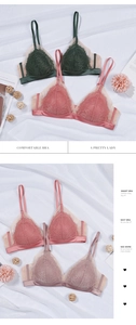 Detailed macro view of French style lace triangle cups with delicate eyelash lace textures