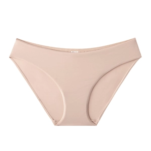 Slip beige senza cuciture da donna in tessuto traspirante con design a vita bassa