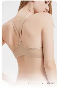 Détail d'un soutien-gorge nude avec design dos nu sans couture en forme de Y