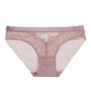 Culotte en Dentelle Florale Sexy Française pour Femmes Maille Respirante Broderie Taille Basse Entrejambe en Coton