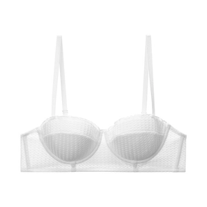 Soutien-gorge en dentelle blanche de style français avec bonnets demi et coton mince