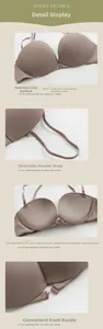 Détail du soutien-gorge push-up avec fermeture frontale et texture sans couture