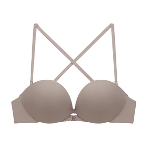 Soutien-Gorge Sans Couture Fermeture Avant Style Français Push Up Bonnets Souples Dos Croisé Lingerie Femme
