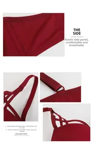Detail view of burgundy push-up bra featuring sexy lace-up front and wide elastic bands