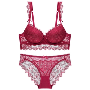 Damen Sexy Spitzenunterwäsche-Set Bestickt Push-Up BH Und Slip Top Und Bottom Für Den Alltag Hochzeit Party
