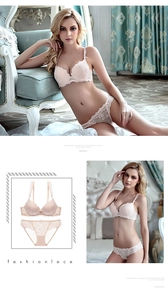 Detailed lace texture and push-up design on this floral lace bra and panty set