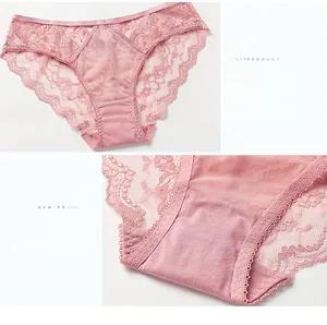 Détail de la culotte en dentelle rose avec mesh respirant et entrejambe en coton confort