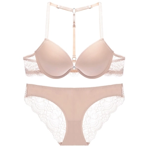 Sexy Spitze Nahtlose Lingerie Top And Bottom Für Damen Vorderschnalle Y-Rücken Push Up BH Und Unterwäsche