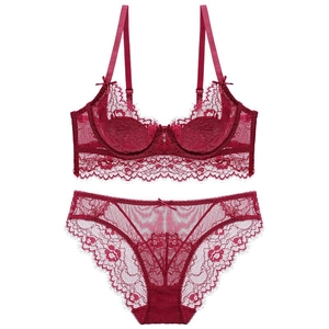 Französisch Sexy Spitze BH Und Slip Für Damen Ultradünner Bügel-Bralette Blumenstickerei Übergröße Lingerie BH Und Slip