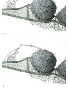 Détail du soutien-gorge push-up en dentelle avec texture florale et rembourrage épais