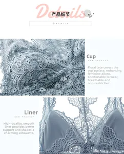 Gros plan détaillé sur la dentelle fine et la doublure intérieure respirante du soutien-gorge