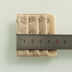 Beige 3-row 3-hook bra extender strap with 5.5cm width and precise spacing
