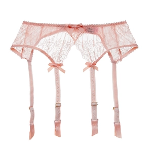 Sexy Floral Lace Garter Belt With Adjustable Straps And Metal Clips Vintage See-Through Bow Lingerie Accessories For Women