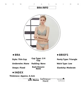 Detailansicht eines Spitzen-Lingerie-Sets mit 3/4-Cup-BH ohne Bügel und Slip