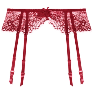 Sexy Lace Garter Belt For Women With Adjustable Straps Floral Eyelash Lace Retro Bow Detail Transparent Lingerie Accessory
