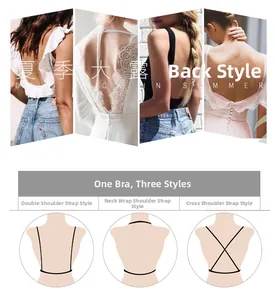 Soutien-gorge dos nu style français avec bretelles réglables à trois modes de port