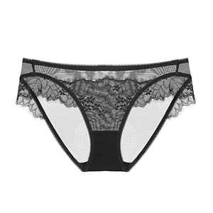 Sexy French Lace Panties Women Ultra Thin Breathable Low Waist Floral Embroidery Eyelash Lace Trim Triangle Briefs Lingerie
