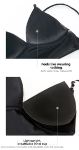 Vue détaillée des bonnets respirants avec coussinets amovibles sur soutien-gorge