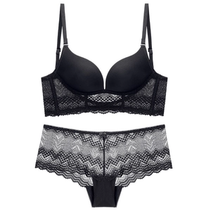 Women Sexy Lace Bra And Panty Underwear Wireless Push Up Seamless Backless Intimate Apparel For Daily Wedding Party
