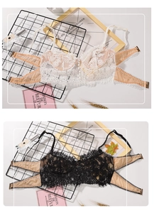 Detailed view of delicate lace embroidery and adjustable straps on luxury underwire bras