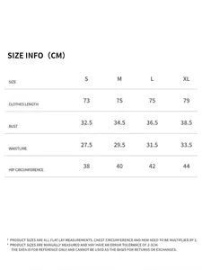 Size chart for seamless yoga jumpsuit with bust, waist, and hip measurements in cm