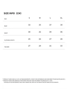 Detaillierte Größentabelle für Damen Sport-BH und Yoga-Top mit S bis XL Maßen