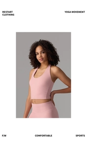 Detail of pink halter yoga top and high waist leggings in soft matte stretch fabric