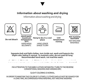 Étiquette de lavage pour brassière avec instructions de lavage à la main à 30C