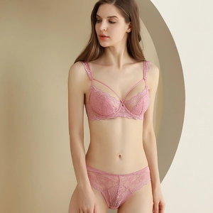 Sexy Damen Spitze Dessous Stickerei Blumen BH Und Slip Mit Bügel Elegant Atmungsaktive Unterwäsche Für Damen Täglich Dating