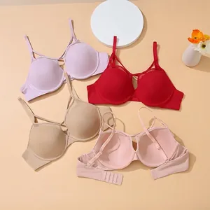 Seamless push-up brassier for women in multiple colors with smooth finish and high elasticity