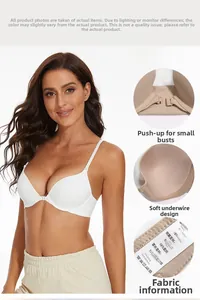 Détail du soutien-gorge blanc sans couture montrant la doublure et l'étiquette