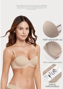 Gros plan d'un soutien-gorge push-up nude avec armatures souples et texture de tissu respirant