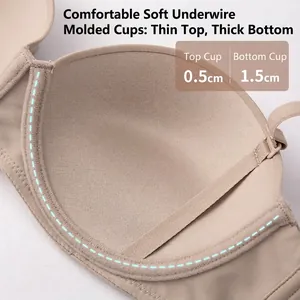 Soutien-gorge sans bretelles chair sans couture avec armature souple et bonnets paddés