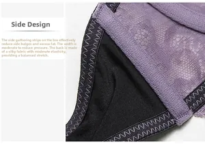 Détail de soutien-gorge en dentelle avec ailes latérales larges et tissu haute élasticité