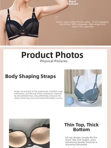 Détail du soutien-gorge push-up avec bonnets 3D et sangles décoratives croisées