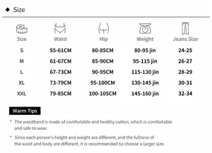 Size chart for lace thong showing waist and weight measurements from S to XXL