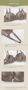Detailed front buckle closure and 0.2cm ultra-thin bunny ear cup on French style bra