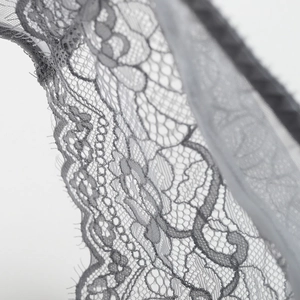 Floral sheer lace panties with eyelash lace trim and breathable cotton lining