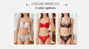 Comparaison détaillée de l'ensemble de lingerie en dentelle en blanc, rouge et noir