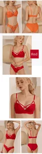 Detailed close-up of lace lingerie set with crisscross straps and hollow-out mesh design